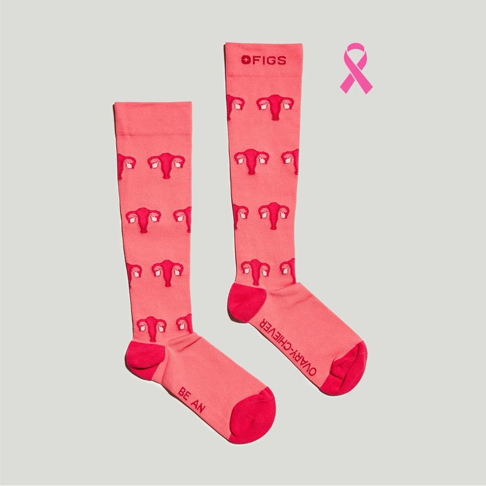 FIGS Pink OVARY-CHIEVER Compression Socks, M
